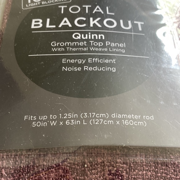 63 inch total blackout 1 grommet panel with thermal weaving lining - Picture 2 of 3